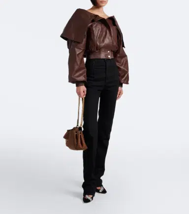 Balenciaga Cropped leather blouson jacket | Thumbnail 2 Balenciaga Cropped leather blouson jacket | Thumbnail 2