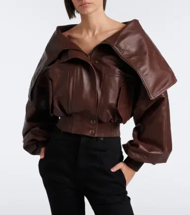 Balenciaga Cropped leather blouson jacket | Thumbnail 6 Balenciaga Cropped leather blouson jacket | Thumbnail 6