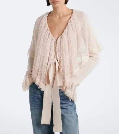 BLUMARINE Lace-trimmed virgin wool cardigan | Thumbnail 5 BLUMARINE Lace-trimmed virgin wool cardigan | Thumbnail 5
