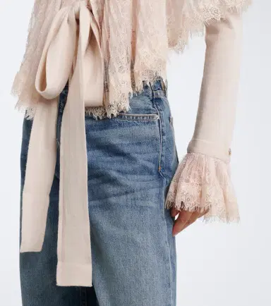 BLUMARINE Lace-trimmed virgin wool cardigan | Thumbnail 6 BLUMARINE Lace-trimmed virgin wool cardigan | Thumbnail 6