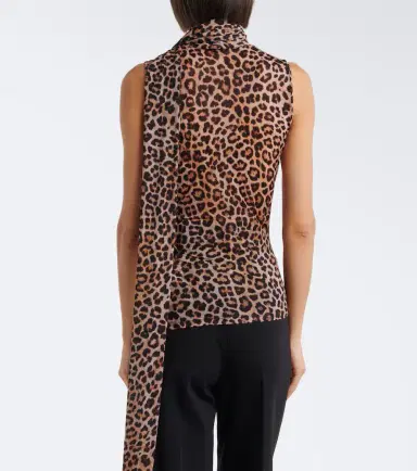 BLUMARINE Draped scarf-detail leopard-print top | Thumbnail 3 BLUMARINE Draped scarf-detail leopard-print top | Thumbnail 3