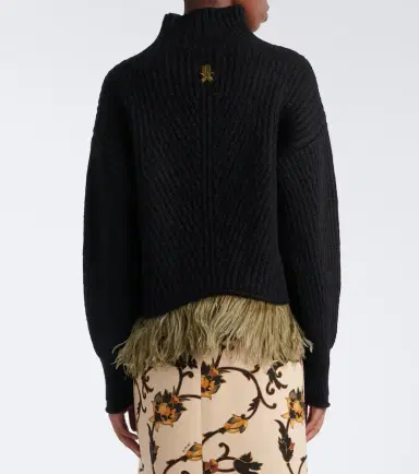 La DoubleJ Feather-trimmed alpaca and wool-blend sweater | Thumbnail 3 La DoubleJ Feather-trimmed alpaca and wool-blend sweater | Thumbnail 3