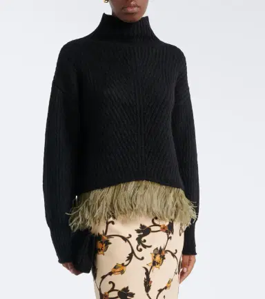 La DoubleJ Feather-trimmed alpaca and wool-blend sweater | Thumbnail 4 La DoubleJ Feather-trimmed alpaca and wool-blend sweater | Thumbnail 4