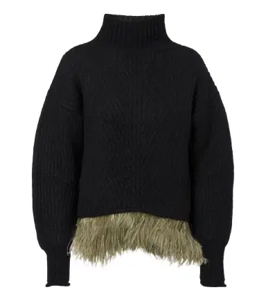 La DoubleJ Feather-trimmed alpaca and wool-blend sweater | Thumbnail 1 La DoubleJ Feather-trimmed alpaca and wool-blend sweater | Thumbnail 1