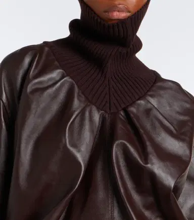 Victoria Beckham Leather turtleneck top | Thumbnail 2 Victoria Beckham Leather turtleneck top | Thumbnail 2