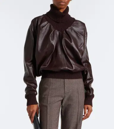 Victoria Beckham Leather turtleneck top | Thumbnail 3 Victoria Beckham Leather turtleneck top | Thumbnail 3