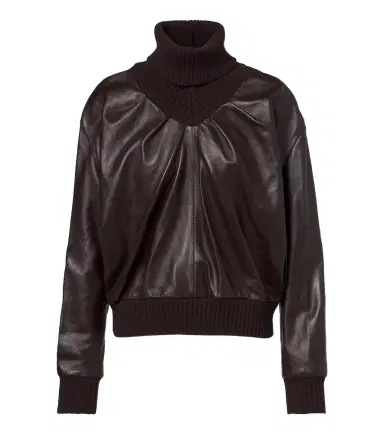 Victoria Beckham Leather turtleneck top | Thumbnail 1 Victoria Beckham Leather turtleneck top | Thumbnail 1