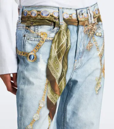 Acne Studios Trompe l'oeil printed wide-leg jeans | Thumbnail 4 Acne Studios Trompe l'oeil printed wide-leg jeans | Thumbnail 4