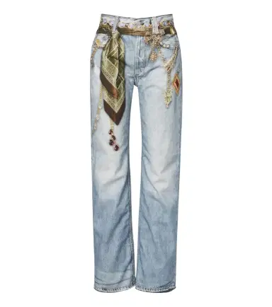 Acne Studios Trompe l'oeil printed wide-leg jeans | Thumbnail 1 Acne Studios Trompe l'oeil printed wide-leg jeans | Thumbnail 1
