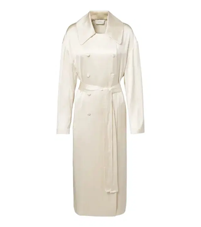 Erika double-breasted satin coat Erika double-breasted satin coat