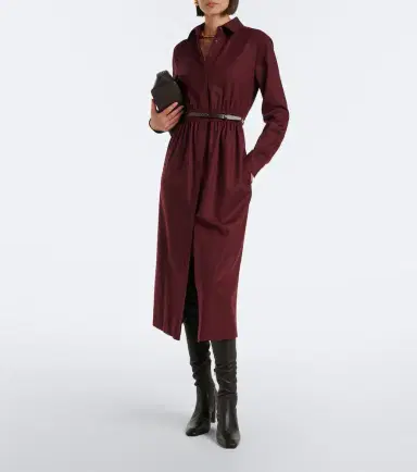 Max Mara Belted wool-blend shirt dress | Thumbnail 3 Max Mara Belted wool-blend shirt dress | Thumbnail 3