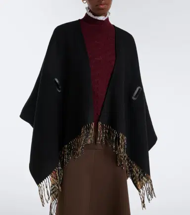 Burberry Check fringed wool cape | Thumbnail 7 Burberry Check fringed wool cape | Thumbnail 7