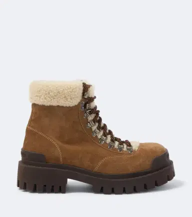 Balenciaga Shearling-lined suede lace-up boots | Thumbnail 3 Balenciaga Shearling-lined suede lace-up boots | Thumbnail 3