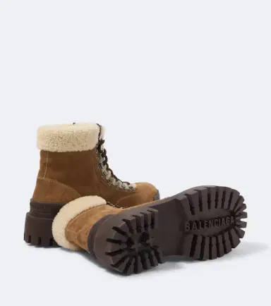 Balenciaga Shearling-lined suede lace-up boots | Thumbnail 4 Balenciaga Shearling-lined suede lace-up boots | Thumbnail 4