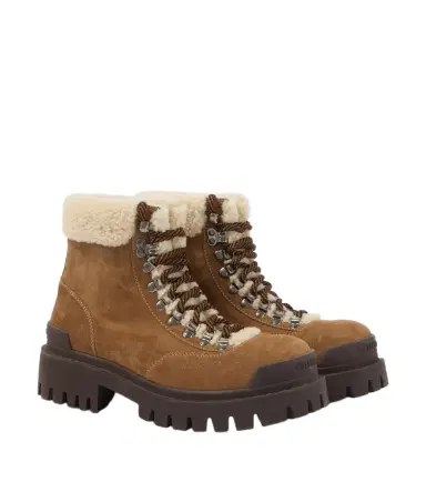 Balenciaga Shearling-lined suede lace-up boots | Thumbnail 1 Balenciaga Shearling-lined suede lace-up boots | Thumbnail 1