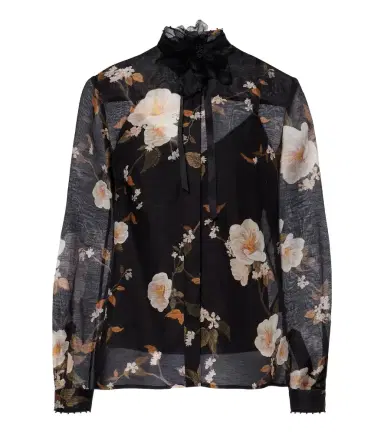 Zimmermann Ascent bow-detail linen and silk blouse | Thumbnail 1 Zimmermann Ascent bow-detail linen and silk blouse | Thumbnail 1