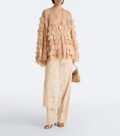 Zimmermann Valiant lace-trimmed wool wide-leg pants | Thumbnail 3 Zimmermann Valiant lace-trimmed wool wide-leg pants | Thumbnail 3