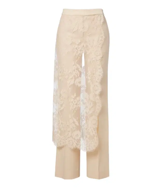 Valiant lace-trimmed wool wide-leg pants Valiant lace-trimmed wool wide-leg pants