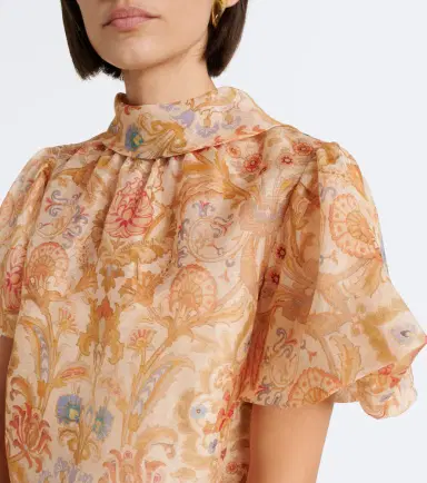 Zimmermann Valiant printed linen and silk top | Thumbnail 2 Zimmermann Valiant printed linen and silk top | Thumbnail 2