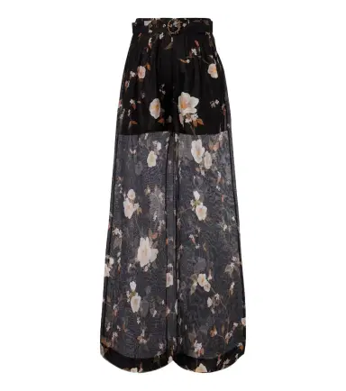 Zimmermann Ascent floral linen and silk wide-leg pants | Thumbnail 1 Zimmermann Ascent floral linen and silk wide-leg pants | Thumbnail 1