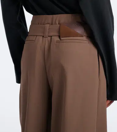 Loewe Belted draped cotton wide-leg pants | Thumbnail 3 Loewe Belted draped cotton wide-leg pants | Thumbnail 3