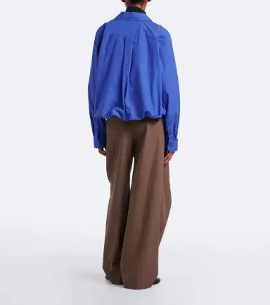 Loewe Belted draped cotton wide-leg pants | Thumbnail 4 Loewe Belted draped cotton wide-leg pants | Thumbnail 4