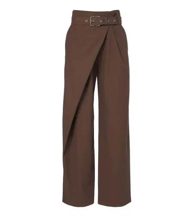Belted draped cotton wide-leg pants Belted draped cotton wide-leg pants