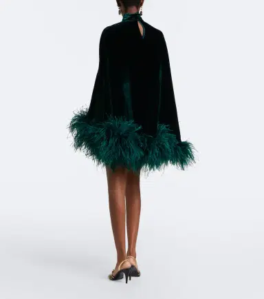 Taller Marmo Vegas feather-trimmed velvet kaftan | Thumbnail 4 Taller Marmo Vegas feather-trimmed velvet kaftan | Thumbnail 4
