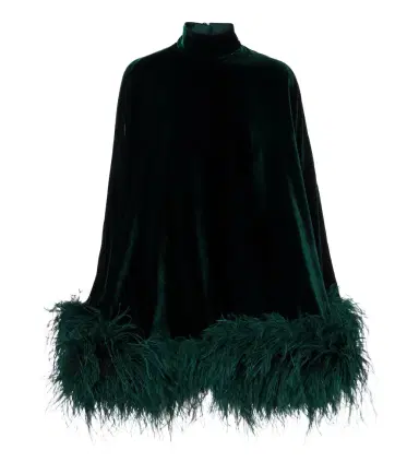 Taller Marmo Vegas feather-trimmed velvet kaftan | Thumbnail 1 Taller Marmo Vegas feather-trimmed velvet kaftan | Thumbnail 1