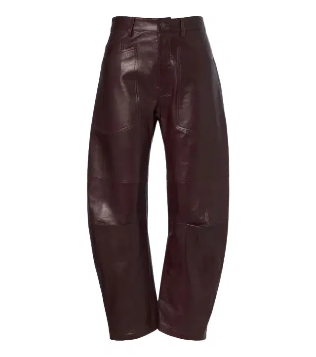 Shon leather barrel-leg pants Shon leather barrel-leg pants