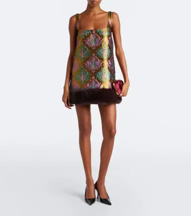 Retrofête Retrofête Sulvie brocade minidress | Thumbnail 3 Retrofête Retrofête Sulvie brocade minidress | Thumbnail 3