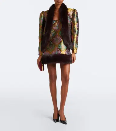 Retrofête Retrofête Sulvie brocade minidress | Thumbnail 6 Retrofête Retrofête Sulvie brocade minidress | Thumbnail 6