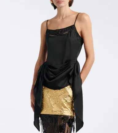 Jacques Wei Embroidered draped satin camisole | Thumbnail 3 Jacques Wei Embroidered draped satin camisole | Thumbnail 3