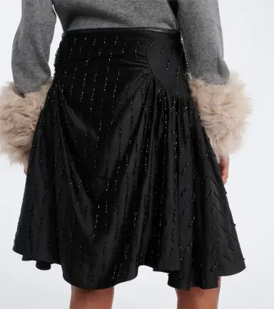 Jacques Wei Embellished ruched satin miniskirt | Thumbnail 2 Jacques Wei Embellished ruched satin miniskirt | Thumbnail 2