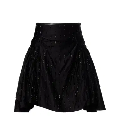 Jacques Wei Embellished ruched satin miniskirt | Thumbnail 1 Jacques Wei Embellished ruched satin miniskirt | Thumbnail 1