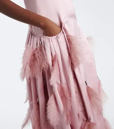 Jacques Wei Feather-trimmed satin gown | Thumbnail 2 Jacques Wei Feather-trimmed satin gown | Thumbnail 2