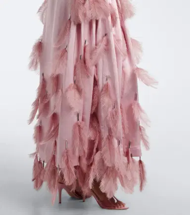 Jacques Wei Feather-trimmed satin gown | Thumbnail 5 Jacques Wei Feather-trimmed satin gown | Thumbnail 5