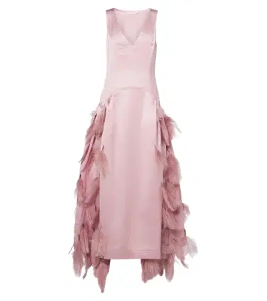 Jacques Wei Feather-trimmed satin gown | Thumbnail 1 Jacques Wei Feather-trimmed satin gown | Thumbnail 1