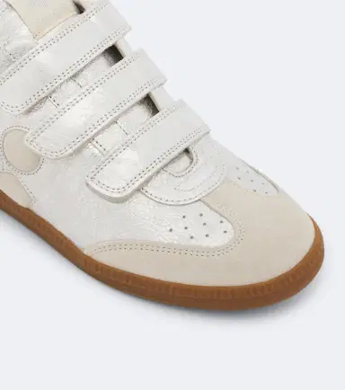 Isabel Marant Beth suede-trimmed metallic leather sneakers | Thumbnail 2 Isabel Marant Beth suede-trimmed metallic leather sneakers | Thumbnail 2