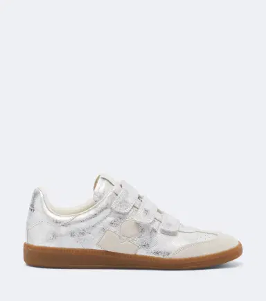 Isabel Marant Beth suede-trimmed metallic leather sneakers | Thumbnail 3 Isabel Marant Beth suede-trimmed metallic leather sneakers | Thumbnail 3