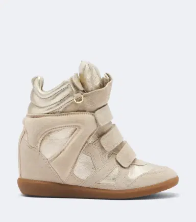 Isabel Marant Bekett metallic leather and suede wedge sneakers | Thumbnail 3 Isabel Marant Bekett metallic leather and suede wedge sneakers | Thumbnail 3