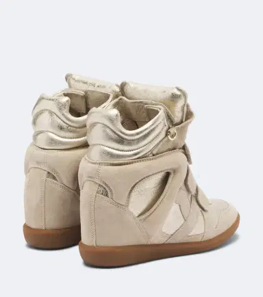 Isabel Marant Bekett metallic leather and suede wedge sneakers | Thumbnail 4 Isabel Marant Bekett metallic leather and suede wedge sneakers | Thumbnail 4