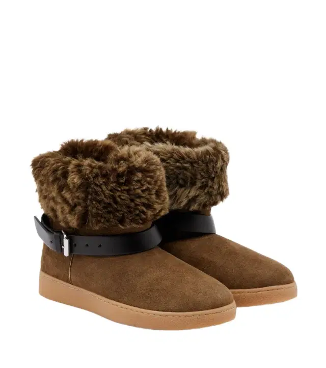 Nolyz shearling-trimmed suede ankle boots Nolyz shearling-trimmed suede ankle boots