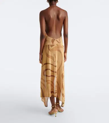PUCCI Marmo asymmetric Lurex voile midi dress | Thumbnail 5 PUCCI Marmo asymmetric Lurex voile midi dress | Thumbnail 5