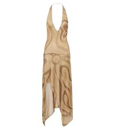 PUCCI Marmo asymmetric Lurex voile midi dress | Thumbnail 1 PUCCI Marmo asymmetric Lurex voile midi dress | Thumbnail 1