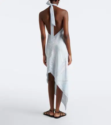 PUCCI Dune asymmetric silk twill midi dress | Thumbnail 2 PUCCI Dune asymmetric silk twill midi dress | Thumbnail 2