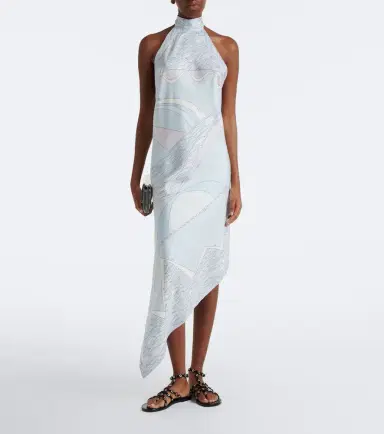 PUCCI Dune asymmetric silk twill midi dress | Thumbnail 5 PUCCI Dune asymmetric silk twill midi dress | Thumbnail 5