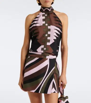 PUCCI Valdimontone halterneck silk twill top | Thumbnail 2 PUCCI Valdimontone halterneck silk twill top | Thumbnail 2