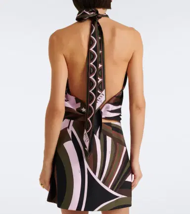 PUCCI Valdimontone halterneck silk twill top | Thumbnail 5 PUCCI Valdimontone halterneck silk twill top | Thumbnail 5