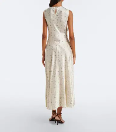 DÔEN Dôen Adelana floral silk satin midi dress | Thumbnail 2 DÔEN Dôen Adelana floral silk satin midi dress | Thumbnail 2